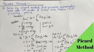 Picard method of successive approximations example for solving ODE