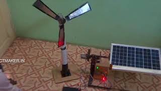 HYBRID WIND SOLAR TRACKER | best project topic for school and science fair | projectmaker.in