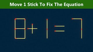 Move 1 Stick To Fix The Equation - Matchstick Puzzle