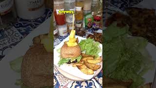 Lunch: Vegan 'Beef' Burger 🍔 and Homemade Fries 🍟 |#Vegan Junk Food #plantbased