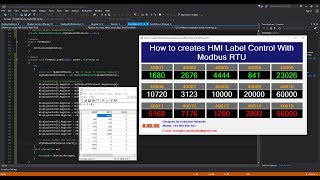 💢 Modbus RTU Real-Time With Visual C# Application : How to creates HMI Label Control