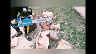 Chinsaw makita 6401.  Cut wood on fiber