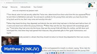 Reading Matthew 2 (NKJV) Wise Men from the East; Young Jesus' Escape #Bible