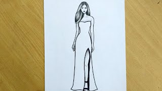 Fashion Girl Drawing For Beginners 💚💚 /  Girl drawing Easy 🥰