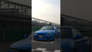 Flying R34 skyline 🔥🔥 #engineswap #gt7 #r34 #skyline #nissan #ps5 #flying #gaming #jdm #shorts