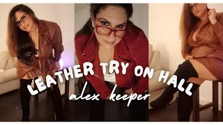 [ASMR] LEATHER CLOTHING TEY ON HALL TWO  #leather #tingles #gloves #tryonhaul2024 #leatherfashion