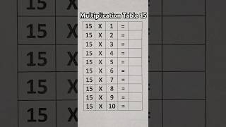 Table of 15 📚✨️ #tables #tricks #maths