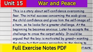 Class 11 English | Unit 15 War And Peace Exercise Question Answers & Grammar