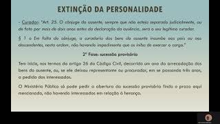 Extinção da personalidade natural 2ª parte