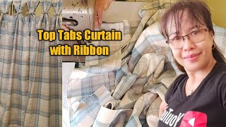 How to make Top Tabs Curtain with Ribbon (full video tutorial)