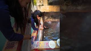 Cooking rice in Shiv Mandir, manikaran sahib, himachal #youtubeshorts #manikaran #cooking #fun