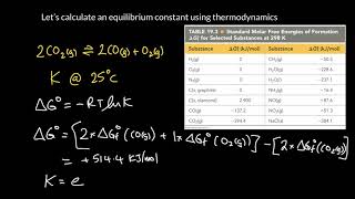 Week 12 - 6. Calculating K from ∆Gº