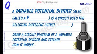 The Variable Potential Divider (Potentiometer) - GCSE Physics