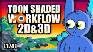 Blender Toon/Cel Shader Tutorial 2D Grease Pencil + 3D Modelling [1/4]