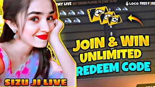 FREE FIRE LIVE GIVEAWAY TEAM CODE || FF LIVE REDEEM CODE GIVEAWAY || FFLIVE #freefirelive #fflive