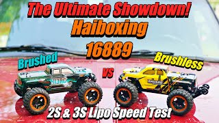 Haiboxing Ravage 16889 Brushed vs Brushless 2S & 3S LiPo Speed Test