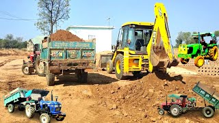 Jcb Tractor Video । Jcb 3dx and Massey Ferguson Eicher 380 Tractor । Gadi wala cartoon । game video