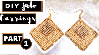 DIY Earrings | Jute Earring making tutorial | Trendy Jute Jewellery | part 1 |Minitha Abraham