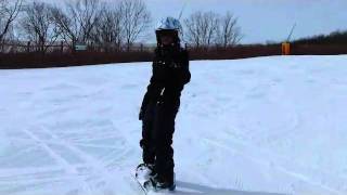 Nina Ma Learning to Snowboard at Mount St. Louis, March 06 2011, 麻欣怡學習滑雪板