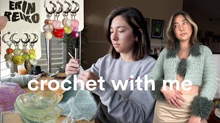 studio vlog | crochet cropped cardigan, my first PR event!