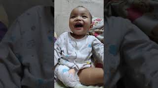 Cute baby laughing