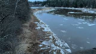 Time-lapse of the tide going back out @ near Salisbury, NB, Canada. January 14, 2023