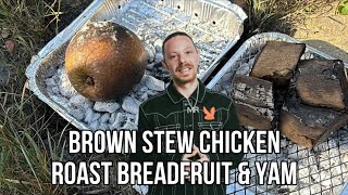 DAY IN THE LIFE M dot R ! COOKING BROWN STEW CHICKEN / ROAST BREADFRUIT & YAM !