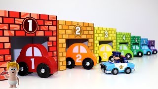 Learn Colors Numbers w/Paw Patrol Race Cars Vehicles & Nesting Sorting Garages