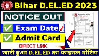 Bihar Dled Exam Date & Admit Card Notice Session 2023-25