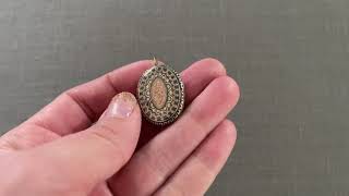 10K YELLOW & ROSE GOLD NIELLO ANTIQUE LOCKET