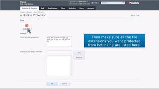 Plesk: How to Set Up a Hotlink Protection