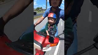 Noah riding with Daddy.. Back from school. #viral #blippi #brainybunch #ex5lovers #honda #360video