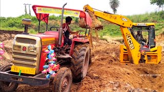 New Jcb 3dx Eco Xcellence Machine Loading Mud In Mahindra & Massey Ferguson Tractor | Jcb Tractor