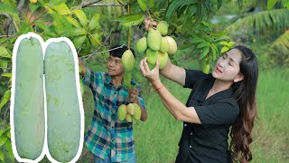 Delicious Wax Gourd Cake, Collect mango and cook snake head fish village recipe | Cooking with Sros