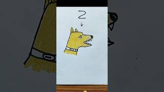 how to draw dog from number - 2 || easy dog drawing #shorts #art #artistbikash