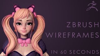 How to RENDER WIREFRAMES in Zbrush - 60 Second Tutorial!