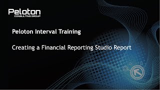 Peloton Interval Training - Creating a Financial Reporting Studio Report