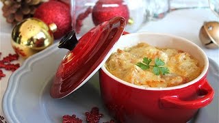 Sopa de cebolla con queso gratinado sin lactosa | Receta tradicional francesa para Navidad