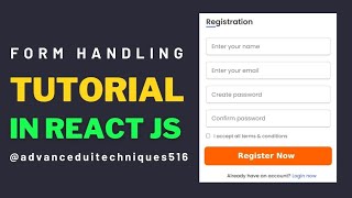 Complete Form Handling Tutorial in React Js in Hindi.  Forms in React Js. React Tutorial in Hindi.