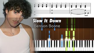 Benson Boone - Slow It Down - Accurate Piano Tutorial with Sheet Music