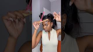 Quick Top Knot Bun Hairstyle on Natural Straight Hair