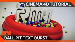 Cinema 4D Tutorial - Text Bursting from a Ball Pit