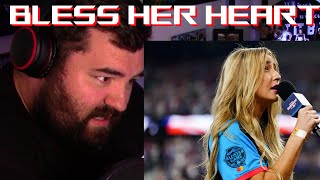 Singer reaction to Ingrid Andress - National Anthem at MLB Homerun Derby 2024