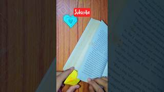 Diy heart shaped bookmark with paper💙💛#handmade bookmark#youtubeshorts