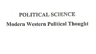 BPSC TRE-3 PGT POLITICAL SCIENCE Modern Western Political Thought आधुनिक पाश्चात्य राजनीतिक विचार