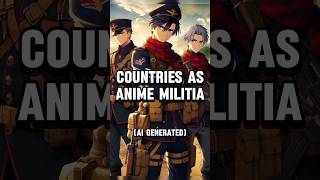 AI Draws Countries as Anime Militia! #ai #anime #military #gangster #shorts