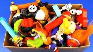 Box of Toys  PEZ Candy Dispensers Toys Many Colorful Toys What's in the box