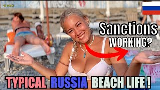 LIFE IN RUSSIA UNDER SANCTIONS 4k | TYPICAL RUSSIA BEACH AFTER 1 YEAR OF SANCTIONS #Sochi