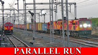 SAURASHTRA MAIL and DOUBLE WDG 4G | PARALLEL RUN | Indian Railways