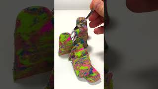 Very Satisfying and Relaxing  Crunchy Colorful Kinetic Sand Cutting vs Beads Part 190 #ASMR #shorts